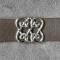 Preview: Lederarmband mit keltischem Knoten aus Edelstahl