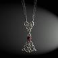 Preview: Kette mit Granat und keltischen Knoten