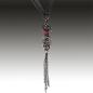 Preview: lange keltische Knotenkette mit Tassel und Rubin
