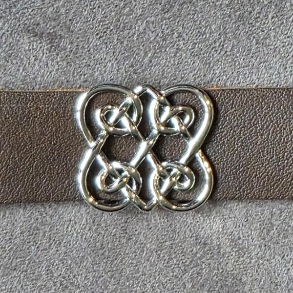 Lederarmband mit keltischem Knoten aus Edelstahl