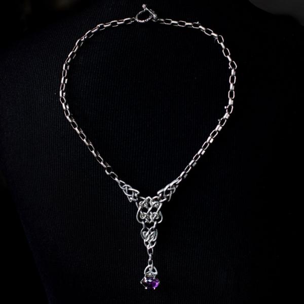 Keltische Knotenkette mit Amethyst
