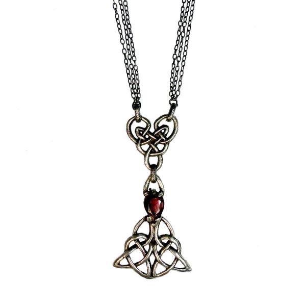 collier-keltische-knoten-granat