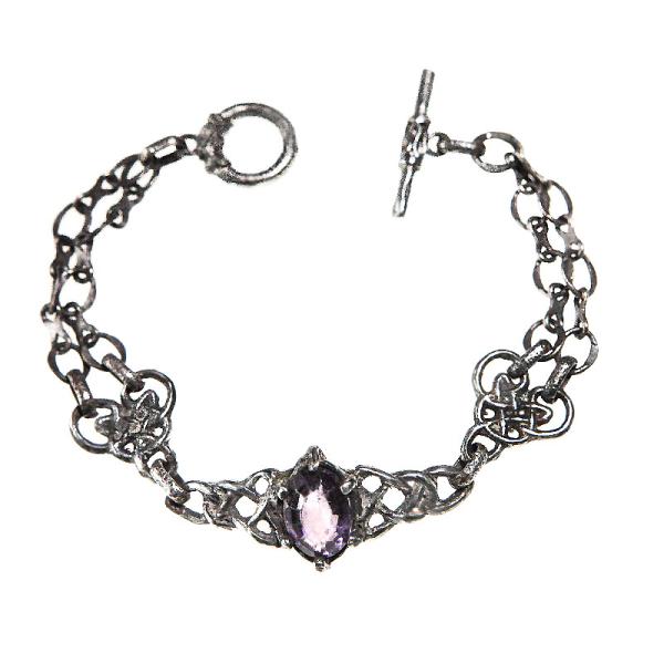 keltisches-amethyst-armband mit herz und triquetra