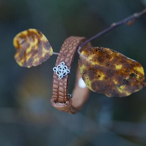 Lederarmband mit Slider aus Edelstahl