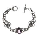 Keltisches Armband mit Herz, Triquetra und Amethyst